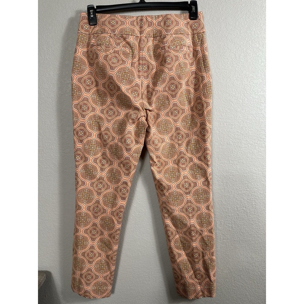 Soft Surroundings Skinny Ankle Pants Orange Floral Stretch Pull-On size Medium - Picture 2 of 6